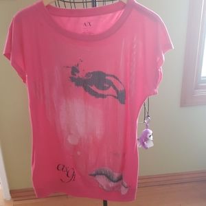 Armani exchange large pink top gorgeous